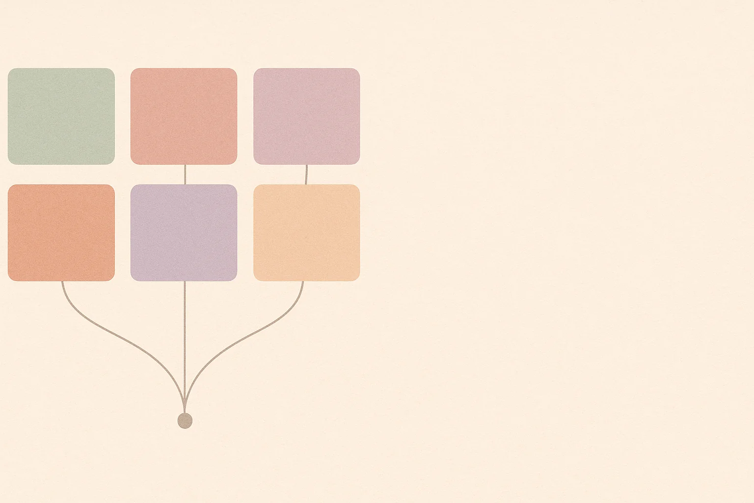 Soft pastel grid of six abstract illustration tiles